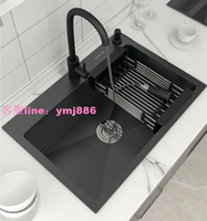 JOMOW黑色納米水槽單槽 家用手工洗菜盆廚房304不銹鋼洗碗池水池