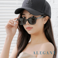 【ALEGANT】歐美復古TR90寶麗來偏光墨鏡/UV400太陽眼鏡(設計師台灣品牌/露營用品/窄框輕奢穿搭)