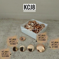KCJ8 Kancing Jamur Polos Datar Warna Rosegold