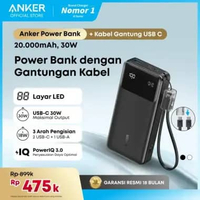 Powerbank Anker 20000 mAh PD 30W / 10000 mAh 22.5W - A1384 / A1388 20,000 mAh Black