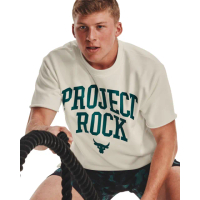 【UNDER ARMOUR】UA官方直營 男 巨石強森 Project Rock HW Terry 短袖T-Shirt _1377435-130(米白色)