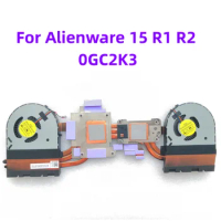 Original for Alienware 15 R1 R2 Laptop Heat Sink Fan Copper Pipe 0GC2K3