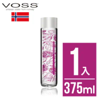 【VOSS 芙絲】即期品:覆盆莓玫瑰風味氣泡水375ml玻璃瓶(最佳賞味期限至2022/02/20)