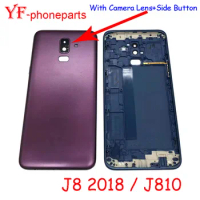 6.0" Inch 10Pcs For Samsung Galaxy J8 2018 J810 Back Battery Cover With Camera Lens+Side Button Housing Case Repair Parts