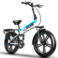 ZHENGBU 750W Foldable Electric Bike for Adults with 20”x4”Fat Tire,E Bikes MTB with LG 48V 12.8Ah Battery Shimano 7-Speed Ebike