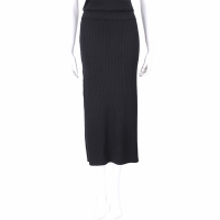 MAX MARA-Leisure Orosei 混紡羅紋黑色針織鉛筆裙 長裙