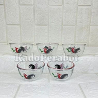 Mangkok Sambal Kaca - Mangkok Kaca Mini Set - Mangkok Kaca Ayam 5 Pcs
