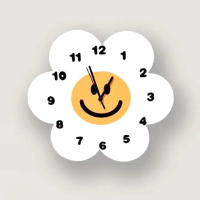 【表情clock】微笑太陽花壁掛鐘10吋25CM(超靜音 無滴答聲 日系 壁鐘 造型時鐘 牆面裝飾 擺飾 居家裝飾)