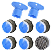 Y1UD 6 Pcs Faucet Aerator with Removal Wrench Tool Water Saving Flows Restrictors Tap Bubblers for Bathroom or Kitchen Sink