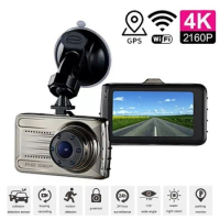 4K Car DVR WiFi GPS Dash Cam Vehicle Camera Dashcam 2160P Drive Video Recorder Black Box Parking Monitor Night Vision Rear View