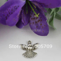60Pcs Tibetan silver ornate heart angel charms A17444