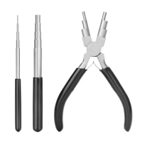3pcs/set Carbon Steel Round Nose Pliers Wire Looping Mandrel Rods for Jewelry