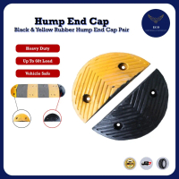 Rubber Road Speed Bump End Cap Black & Yellow For Traffic Calming Rubber Road Speed Hump 5cm/7cm