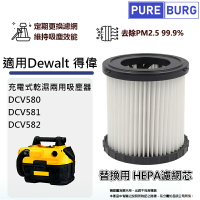 適用Dewalt得偉DCV580 DCV581 DCV582鋰電乾濕兩用吸塵器微塵PM2.5 HEPA濾網濾芯
