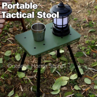 Tactical Camping Table Lightweight Folding Outdoor Chair Tactical Pony Stool Portable Aluminum Chairs For BBQ Picnic Fishing