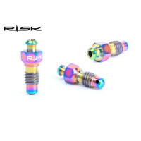 Risk 2Pcs M6 MTB Bike Hydraulic Disc Brake Exhaust Bolts Titanium Alloy Bicycle Clip Oiling and Bleed Screws Bike Accessories