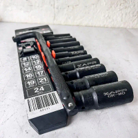 Berkualitas - Raja Kunci Sock 1/2Inch Mata Sok 8Mm Sampai 24Mm Ap131Lite Apr Cr-Mo Xapr Soket Set. M