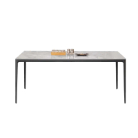 【品愛生活】布蘭特岩板6尺圓角餐桌(一桌六椅)