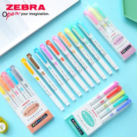 ZEBRA Mildliner WKT7 Highlighter Soft Color Double Head Hand Account Marker Students Use Color Highlighter 3/5/25 Color Set