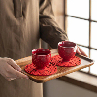 Ceramic vintage master cup, tea cup, personal cup, tea vessel, tea room tasting cup, wedding red fes