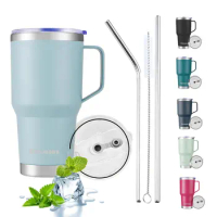 Tumbler with Straw leakproof Lid Stainless Steel 900ml Vacuum Insulated Car Mug Double Wall Thermal Iced Travel Cup for Office