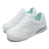 Skechers 休閒鞋 Uno 2 Air Feels 氣墊 女鞋 支撐 緩衝 微高跟 修飾腿部線條 耐磨 白 藍 155629-WLBL