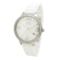 NATURALLY JOJO  晶鑽時尚陶瓷錶帶-JO96968-80F(白色/34mm)