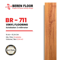 Beren Lantai Vinyl Motif Kayu BR-711 1 BOX 24 Pcs 91.5cm x 15.2cm Ketebalan 3mm Volume 3.34m² Anti R