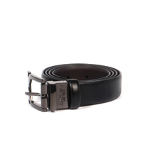 เข็มขัดหนังผู้ชาย รุ่น KC REV BUCKLE DUAL LTH BELT  สีดำ/น้ำตาล