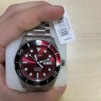 JAM TANGAN PRIA ALBA AL4431X1 AL4431 AUTOMATIC SILVER RED ORIGINAL