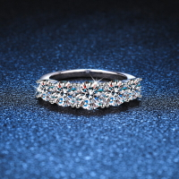 【巴黎精品】莫桑鑽戒指925純銀銀飾-3.6克拉精緻排鑽婚戒女飾品a1cn118