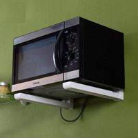 微波爐置物架 廚房置物架可伸縮微波爐架子牆上置物架廚房牆壁掛架收納架 免運 開發票