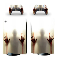 Walking Dead Style PS5 Standard Disc Edition Skin Sticker for PlayStation 5 Console and 2 Controllers PS5 Skin Sticker