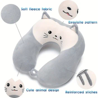 Soft Travel Pillow for Kids and Adults, Cute Animal U Shaped Memory Foam Neck Pillow Airplane Pillow Travel