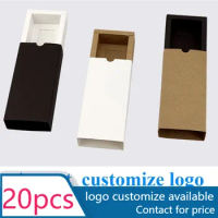 20 pcs 10 sizes Kraft black white gift packaging box kraft blank carton paper gift paper box with lid Gift carton cardboard box
