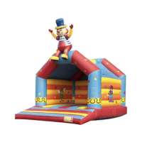 Inflatable Kids Bounce House Clown Look Jumping Trampoline Toy Inflatable Air-Jumper For Kids Fun Play