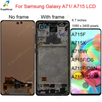 6.7'' OLED For Samsung Galaxy A71 A715 A715F A715W LCD Display Touch Screen Digitizer Assembly For Samsung A71 LCD With Frame