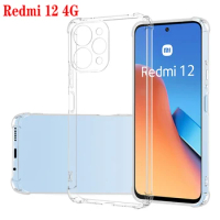 1.5MM Thick Air-Bag Clear Case For Xiaomi Redmi 12 4G Shockproof Soft Silicone Transparent Phone Cover Redmi12