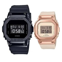 JAM COUPLE CASIO DIGITAL ORIGINAL BLACK & PINK ROSEGOLD CASIO G-SHOCK GM-5600B-1 GM-S5600PG 4D GM 56
