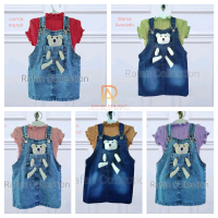 Setelan anak Perempuan overall rok jeans variasi boneka dan rajut usia 6 bulan -5 tahun