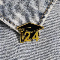 2024 Graduation Badges Button Lapel Pin for High School College Teacher Student Enamel Class of 2024 Graduation Cap Brooches