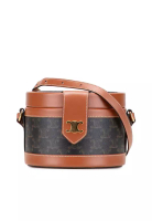 CELINE 二手 Celine 中型 Triomphe 塗層帆布 Tambour 斜背包