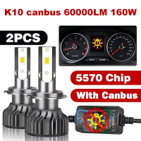 Mini Canbus H4 H7 LED ไฟหน้ารถLM 160W 6000K 8000K โคมไฟ H1 9005 HB3 9006 H8 H9 H11หมอกไฟหลอดไฟอัตโนมัติ