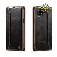 Casing Samsung A22 4G Crossgrain Super Wallet Cross Grain Case PE Leather Full 360 Degree TPU Waterp