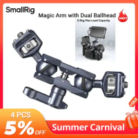 SmallRig Magic Arm Flexible Articulating Arm with 1/4” Screws, Field Monitor Mount with Dual Ballhead, Adjustable Magic Arm 3873