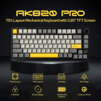 Papan Kekunci Mekanikal Permainan, Ajazz, AK820 / AK820Pro, Bluetooth 51/Tanpa Wayar / Berwayar, Pap