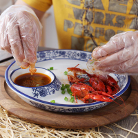 薯條餃子盤子帶醋碟餐盤托盤簡約創意加厚蘸醬料水餃陶瓷日式個性
