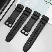 Resin Strap Band for Casio W-S220 Rubber Watch Strap MCW-100 MCW-110H HDD-S100 W-S220 AE-2000 AE-2100 Resin Silicone 16mm