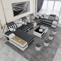 Modern Minimalist Living Room Fabric Sofa Nordic Technology Cloth Sofa Living Room Furniture Creative Designer Sofa Combination