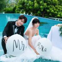 外景旅拍婚紗攝影道具36寸超大字母氣球婚房布置裝飾拍照喜字氣球